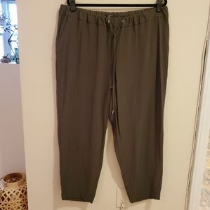 LOFT Plus Size 16 Relaxed Olive Crops